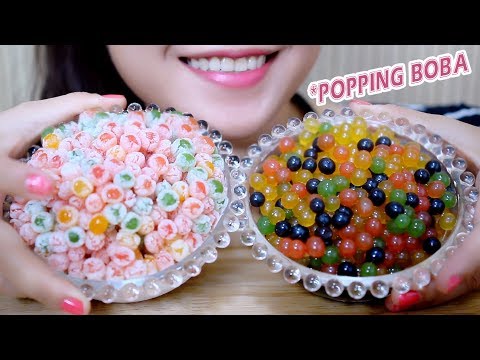 ASMR Frozen Popping Boba (frog eggs) Satisfying Eating Sounds | LINH-ASMR