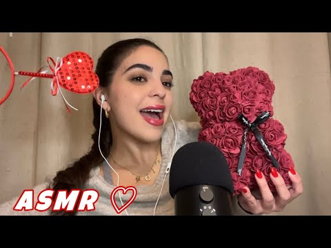 ASMR trigger assortment| Red Triggers ❤️ tapping, scratching, whispers