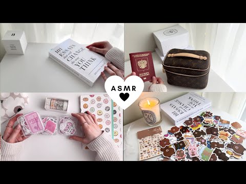 ASMR in English 1 hour compilation | What's in my bag, Stationery, Bobbie Goods and Reading