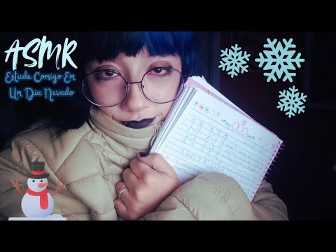 ASMR Estudando Com Você Em Um Dia Nevado ❄️☃️(Sons de Neve) 