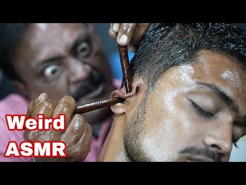 Stick On Ear ASMR | Ear Finger ASMR Massage | Big Eyes Barber Doing Cracking Massage ASMR