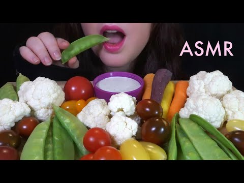 HEALTHY EATING ASMR Raw Veggie Platter - EXTREMELY SATISFYING Crunchy Sounds