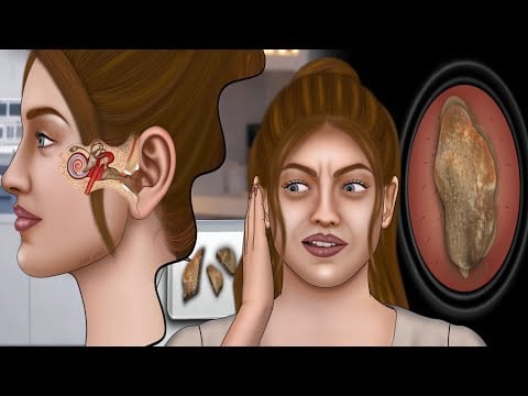 Stony Hard Ear Wax Removal Animation, Satisfying Ear Cleaning And Treatment Animation,ASMR Animation
