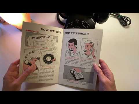 ASMR Vintage Rotary Telephone, Some Cleaning, Book Flip Through ~ Soft Spoken