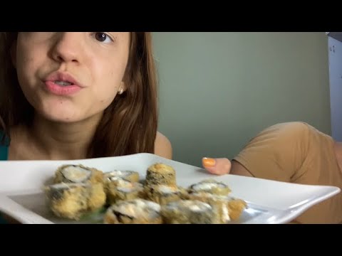 MELHOR ASMR CASEIRINHO DE EATING SOUND- COMENDO SUSHI