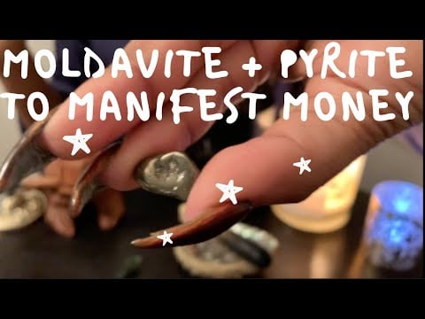 Healing Crystals Moldavite + Pyrite to Manifest Money | Money March | Reiki ASMR Energy Work Session