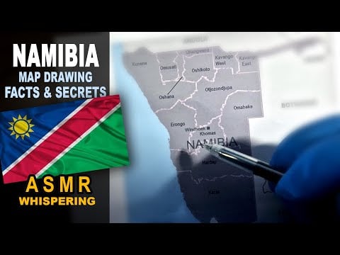 NAMIBIA !! map contour outline with regions | Facts and Secrets | ASMR whispering geography facts