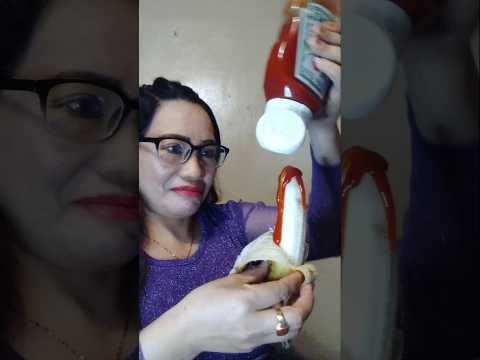 BANANA W/ KETCHUP #shortsfeed #mukbang #viral #food #eating #everyone #foodie #asmr #banana #funny