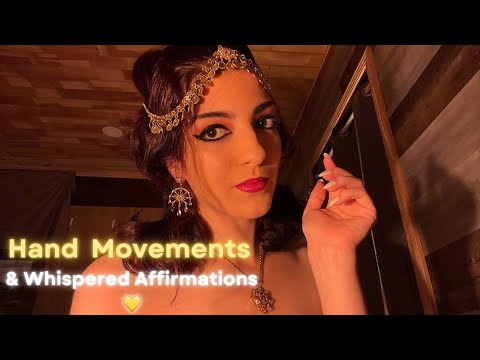 ASMR Soothing Hand Movements🌙✨ (Whispered Affirmations & Layered Sounds)￼