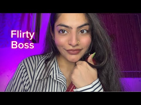 Flirty boss can’t stop teasing you | ASMR whispers roleplay 