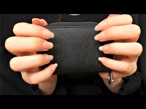 【ASMR】合皮革をネイルタッピングする音/カードケース/高速/ゆっくり/爪/nail tapping/hard/無言/no talking/