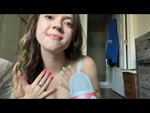 ASMR| Fast Hand Movements/Sounds in your Face & Collarbone Tapping + Strap Snapping