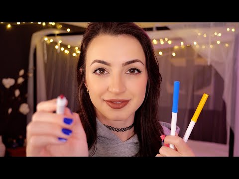ASMR | Drawing on Your Face with Colorful Markers