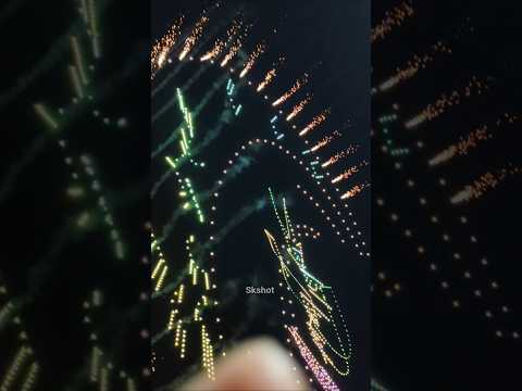 Drone Light show With fireworks 🎆 😱🧐 #shorts #amazingfacts #dronevideo #drone #festival #viral