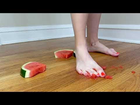 Barefoot Watermelon Crush - Feet ASMR