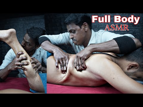 Long ASMR Full Body Massage By Strong Wrist Barber | Back Body Massage ASMR | Leg And Foot Massage