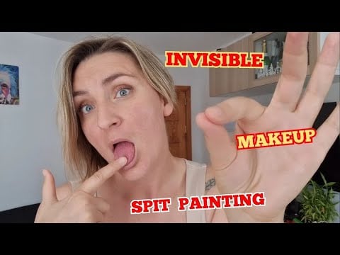 ASMR Fast Chaotic INVISIBLE Makeup with SPIT PAINTING+ Mouth Sounds | Relaxing & Tingly  #asmr