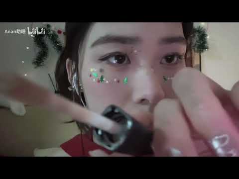 ASMR Christmas makeup whispers softly｜Skin care｜Trigger sound｜Visual trigger｜Makeup brush