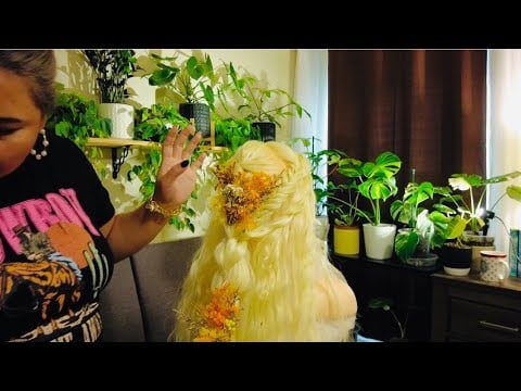 Makeup & Hair | ASMR | Boho Wedding Styling, Hair Decorating, Adjustment, Finishing Touch Whispering