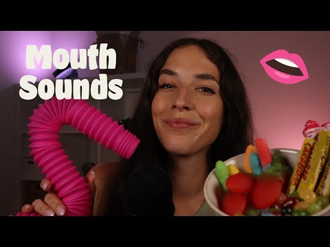 ASMR- Tongue tapping/spit painting with candy🍬 (mouth and liquid sounds)