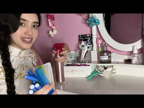 ASMR - ROLE-PLAY TE HACES RIZOS EN EL CABELLO  EN EL SALÓN DE BELLEZA 💇