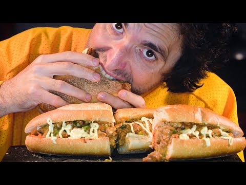 ASMR Eating Chicken Cheese Steak * no talking mukbang NOMNOM