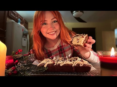 ASMR Baking White Chocolate Cranberry Blondies (Close Whispered Voiceover)