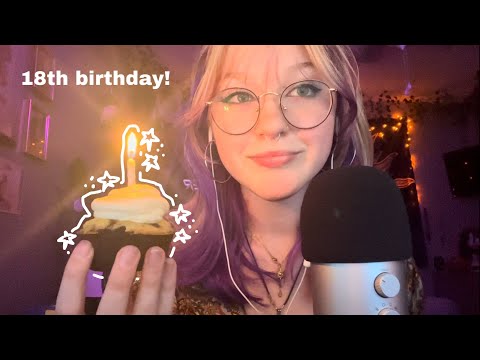 ASMR whisper ramble and 18th birthday celebration 🎉💜