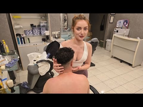 💈EXTRA CARE, EXTRA TIME & FOAM… BECAUSE HE’S A REGULAR 💤 | GORGEOUS LADY BARBER LANA’S ASMR MASSAGE