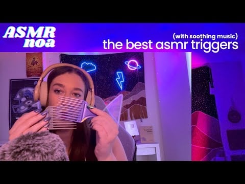 my current 5 favourite ASMR triggers for instant tingles (non-live🤭) + soothing background music