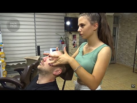 ASMR - Female Barber massage by Umay, Chair massage