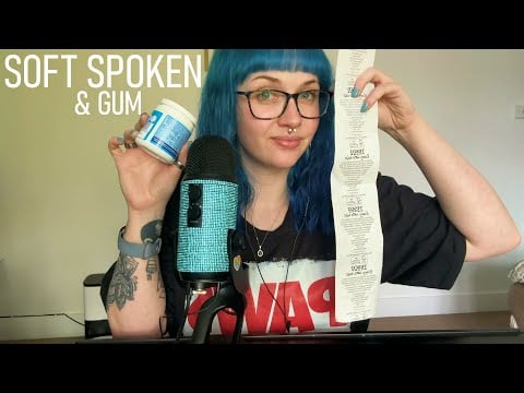 ASMR Soft Speaking My Food Shop Receipt & Meal Plan For The Week (+ Gum Chewing)