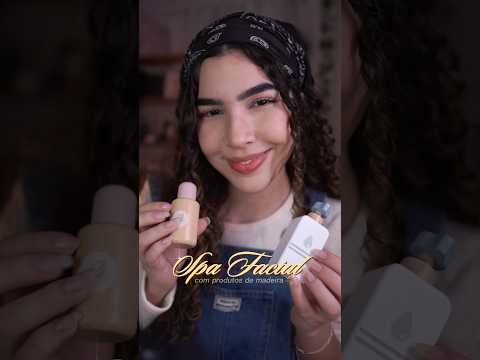 SPA facial com Produtos de Madeira 🪵🫧 #shorts #asmr