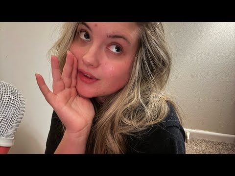 ASMR whispered ramble, mouth sounds + hand movements!