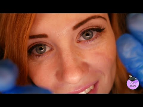 ASMR Extremely Close Up Examination | Unintelligible Whisper| Gentle Touch