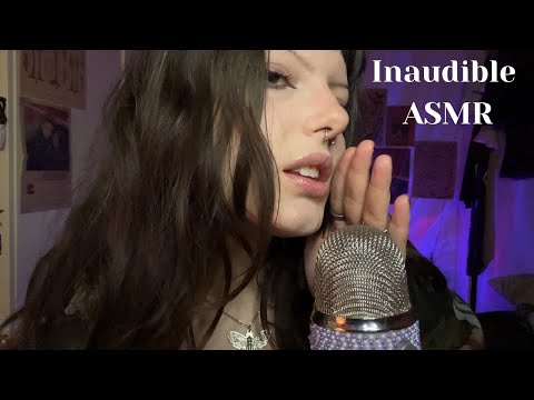 inaudible whispering ASMR w/ mouth sounds & hand movements