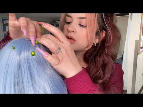 ASMR school nurse checks you for lice 🪲