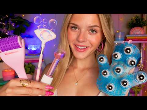 ASMR Spa Pampering Session Before Bed 🫧💜⭐ (tingly overlay sounds + personal attention)