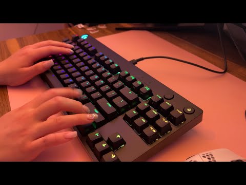 ASMR logitech gaming keyboard unboxing and relaxing keyboard typing (3 different keyboard sounds)