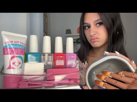 ASMR| SASSY nail tech gives YOU a pedicure😬