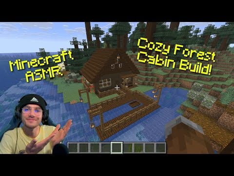 [ASMR] Cozy Minecraft Cabin Build! 🌲🔥