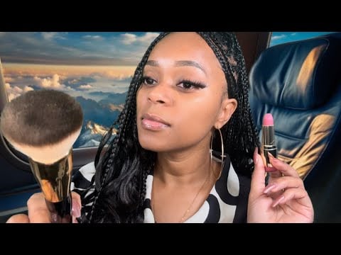 ASMR | ✈️ The Lady On The Airplane Does Your Makeup 💄