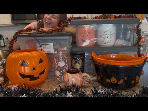 ASMR take out my fall decor with me 🍂✨🧡
