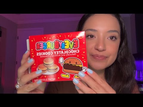 ASMR 🍔 Eating burger shaped cookies + New channel ramble