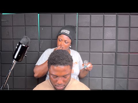 ASMR whisper vitamin E capsule massage for head and scalp therapy 