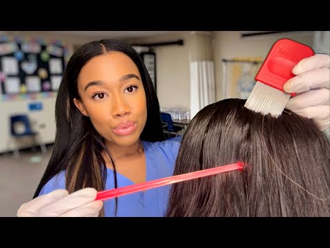 ASMR School Nurse Lice Check Role-play For 1 Hour (You’re Infested!!) 🪲🔦 Lice Check Removal ASMR