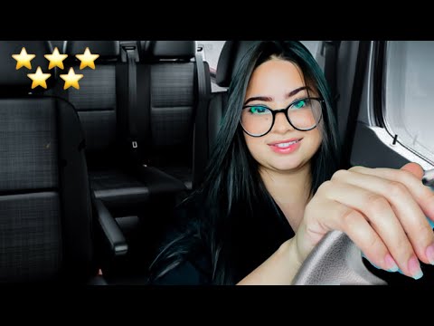 ASMR:MOTORISTA DE UBER TAGARELA🚖😅durma nessa viagem 🧳