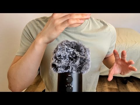 ASMR | Slow mouth sounds, fluffy mic scratching, and personal attention
