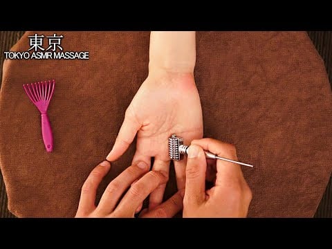 ASMR カチカチ音で眠くなる、銀色コロコロ手の平マッサージ