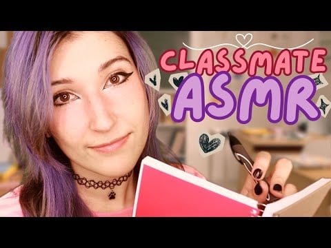 CLASSMATE ASMR 📚 Tingly Study Sesh With Your Crush 💞 (attention, writing, gum chewing, quizzing you)